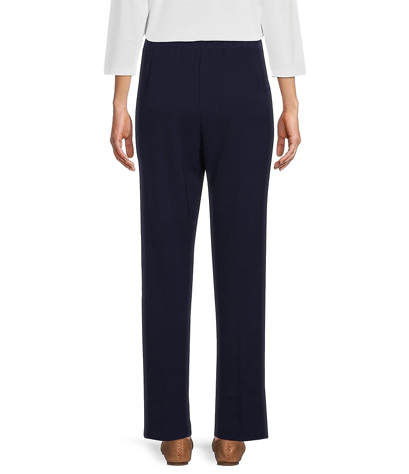 Allison Daley Petite Size City Stretch Straight Leg Elastic Waist Pull-On Pants