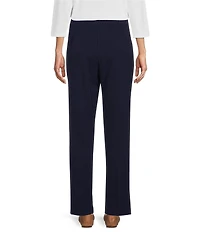 Allison Daley Petite Size City Stretch Straight Leg Elastic Waist Pull-On Pants