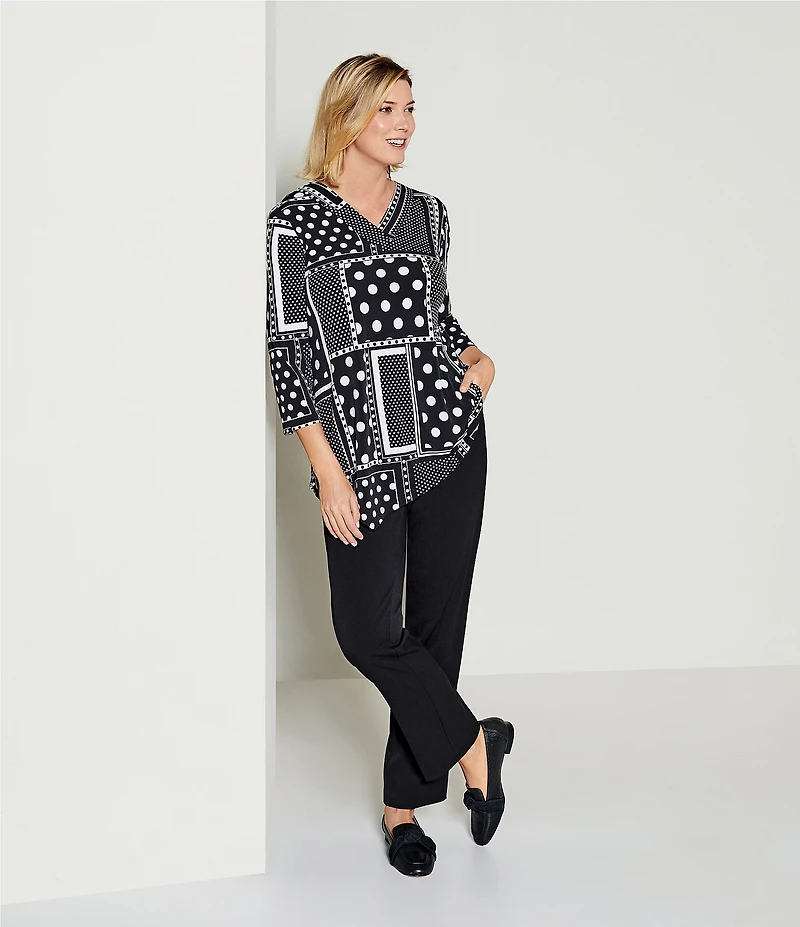 Allison Daley Petite Size City Stretch Straight Leg Elastic Waist Pull-On Pants