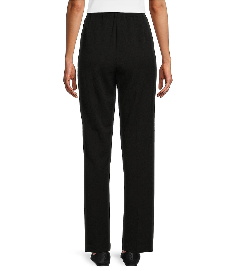 Allison Daley Petite Size City Stretch Straight Leg Elastic Waist Pull-On Pants
