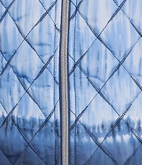 Allison Daley Petite Size Diamond Quilt Sleeveless Embellished Zip Up Vest