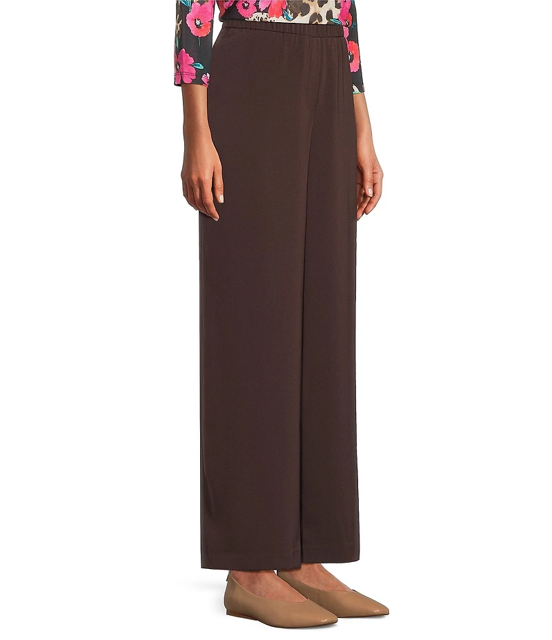 Allison Daley Petite Size Espresso Pull-On Straight Leg Pants