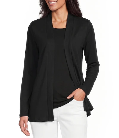 Allison Daley Petite Size Long Sleeve Open-Front Cardigan