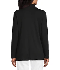 Allison Daley Petite Size Long Sleeve Open-Front Cardigan