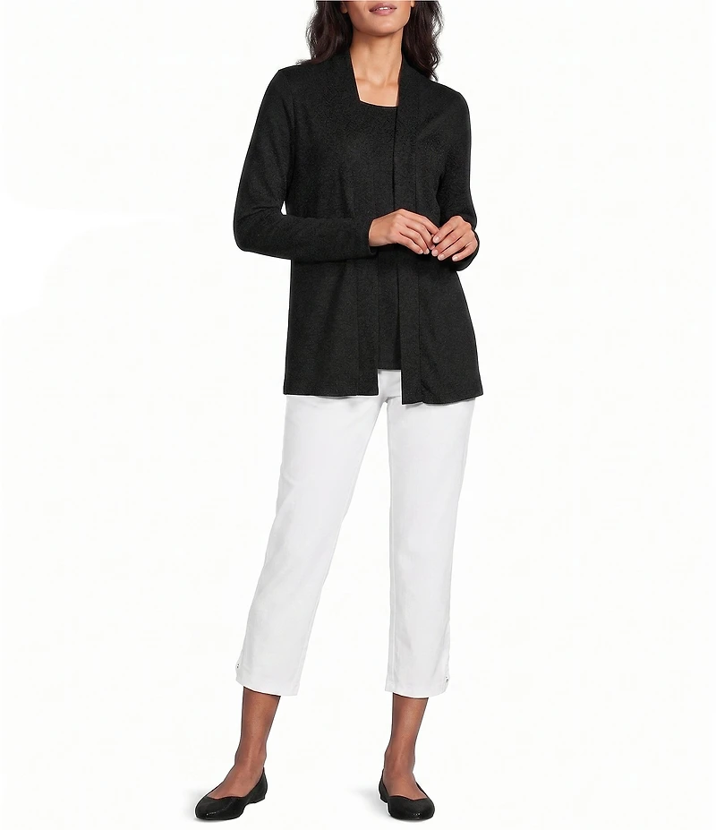 Allison Daley Petite Size Long Sleeve Open-Front Cardigan