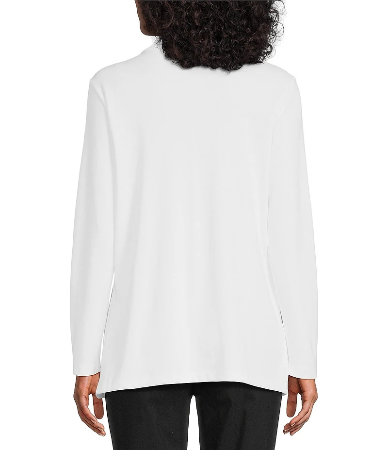 Allison Daley Petite Size Long Sleeve Open-Front Cardigan