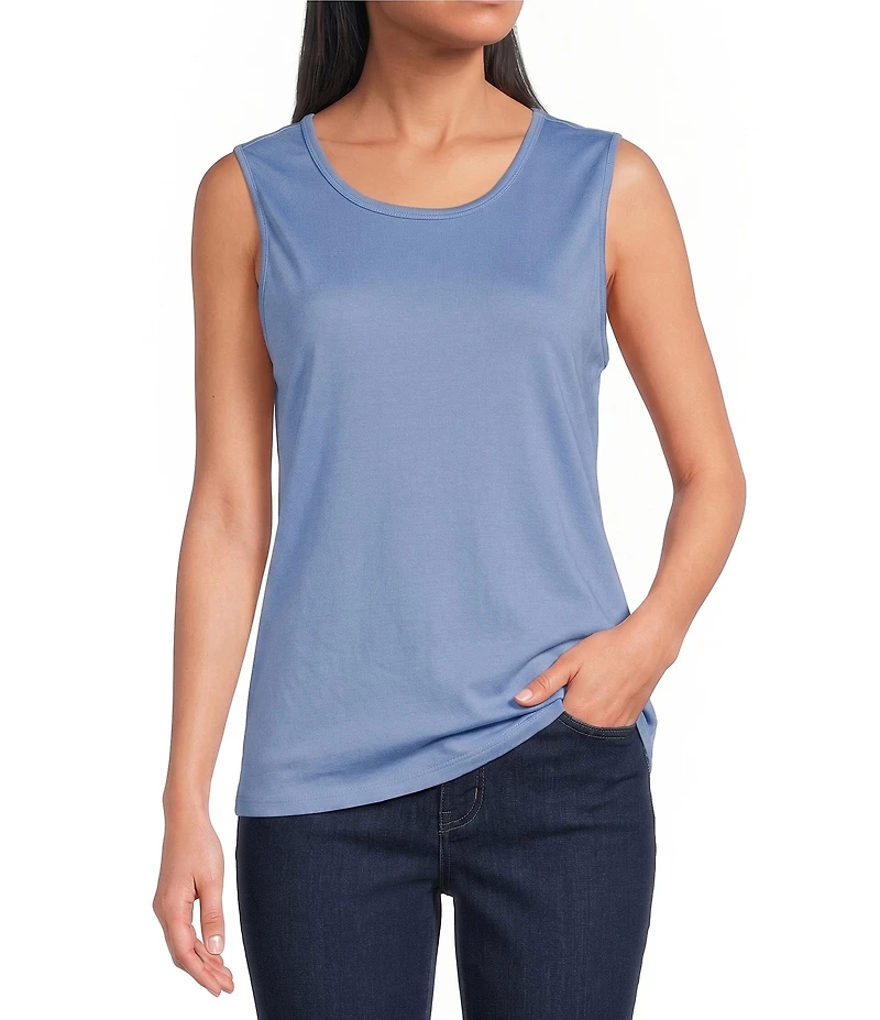 Allison Daley Petite Size Sleeveless Crew Neck Knit Tank
