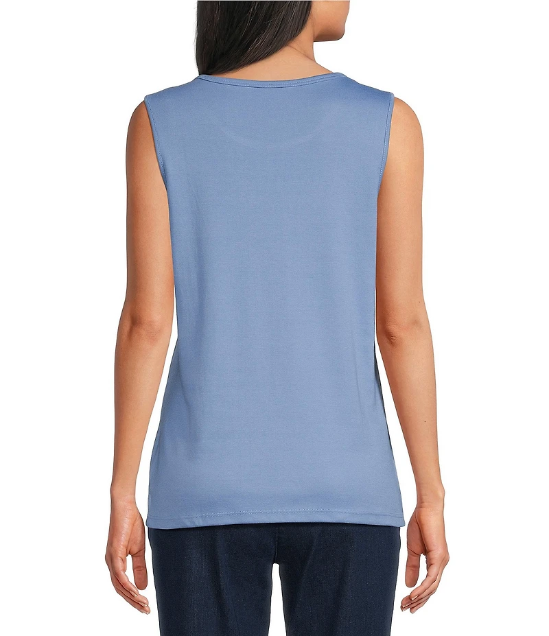 Allison Daley Petite Size Sleeveless Crew Neck Knit Tank
