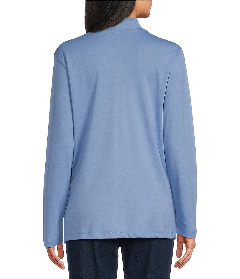 Allison Daley Petite Size Long Sleeve Open-Front Cardigan