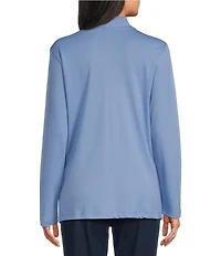 Allison Daley Petite Size Long Sleeve Open-Front Cardigan