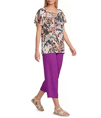 Allison Daley Petite Size Pull-On Soft Crop Pants