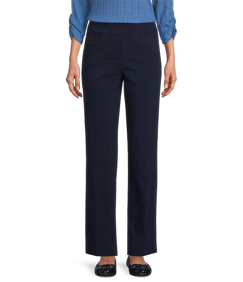 Allison Daley Petite Size Elastic Waist Stretch Pull-On Straight Leg Pants