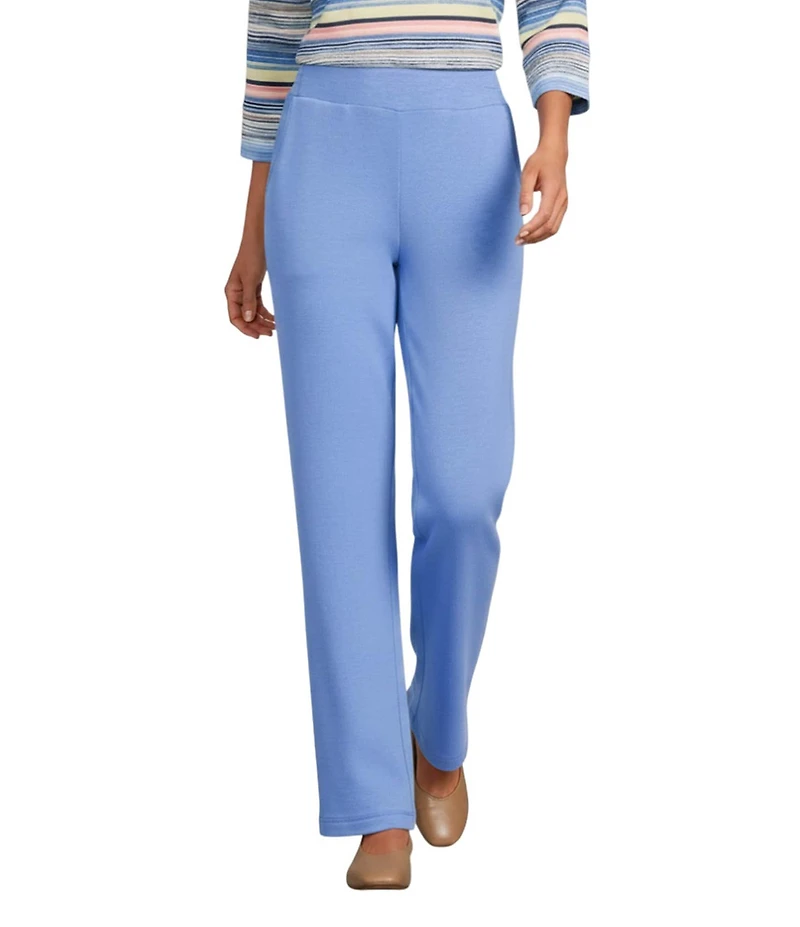 Allison Daley Petite Size Pull-On Waist Straight Leg Knit Pants