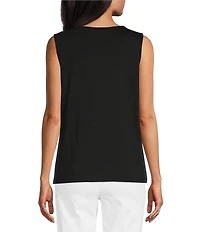 Allison Daley Petite Size Sleeveless Crew Neck Knit Tank