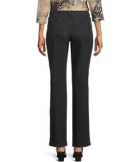Allison Daley Petite Size Straight Leg Stretch Denim Elastic Waist Pull-On Embellished Pants