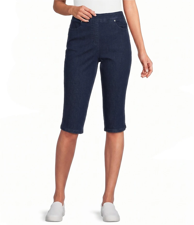 Allison Daley Petite Size Stretch Denim Pull-On Skimmer Pants