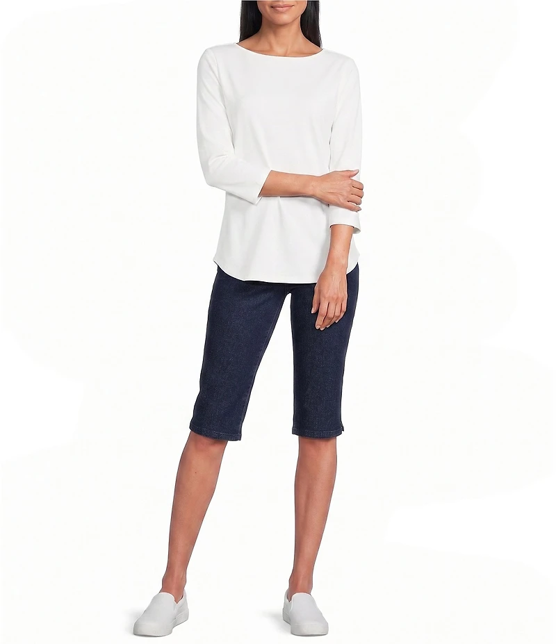 Allison Daley Petite Size Stretch Denim Pull-On Skimmer Pants