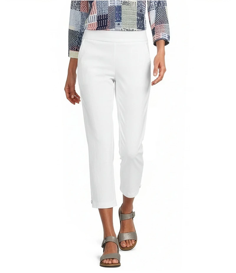 Allison Daley Petite Size Stretch Pull-On Straight Leg Crop Pants