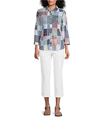 Allison Daley Petite Size Stretch Pull-On Straight Leg Crop Pants