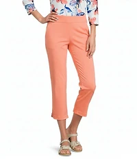 Allison Daley Petite Size Stretch Pull-On Straight Leg Crop Pants
