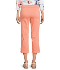 Allison Daley Petite Size Stretch Pull-On Straight Leg Crop Pants