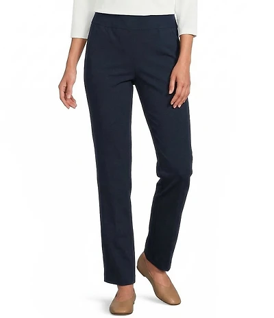 Allison Daley Petite Size Stretch Pull-On Straight Leg Pants