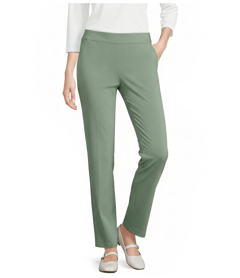 Allison Daley Petite Size Stretch Pull-On Straight Leg Pants