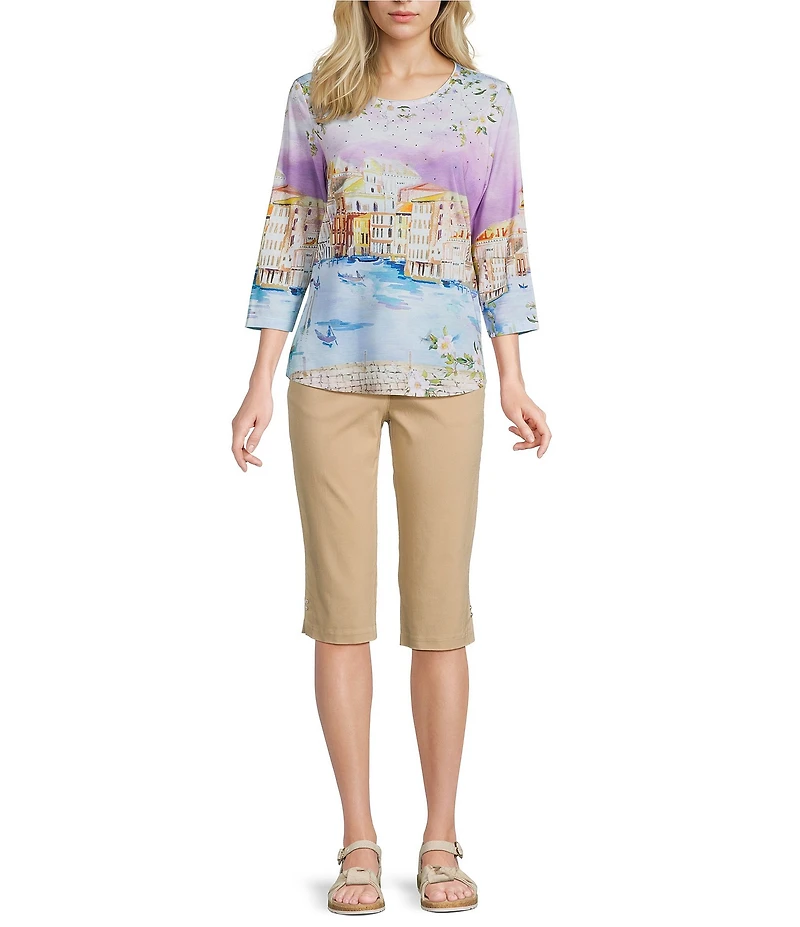 Allison Daley Petite Size Tech Stretch Pull-On Skimmer Pants