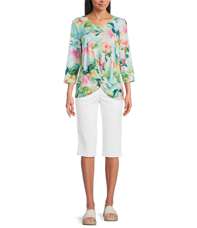 Allison Daley Petite Size Tech Stretch Pull-On Skimmer Pants