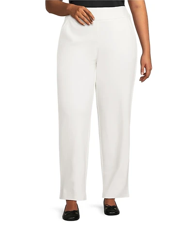 Allison Daley Plus Egret Full Length Straight Leg Pants