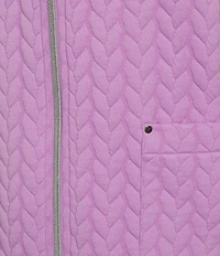 Allison Daley Plus Lilac Sleeveless Zip Up Knit Quilted Vest