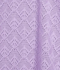 Allison Daley Plus Size 3/4 Sleeve Open Front Pointelle Cardigan