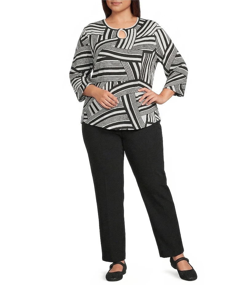 Allison Daley Plus Size City Stretch Straight Leg Pull-On Pants