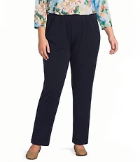 Allison Daley Plus Size City Stretch Straight Leg Pull-On Pants