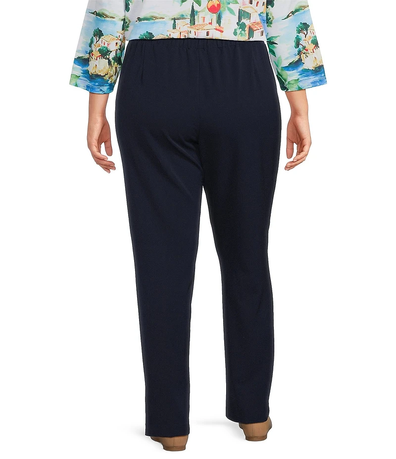 Allison Daley Plus Size City Stretch Straight Leg Pull-On Pants