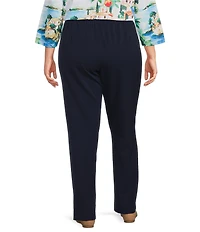 Allison Daley Plus Size City Stretch Straight Leg Pull-On Pants