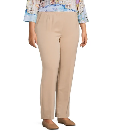 Allison Daley Plus Size City Stretch Straight Leg Pull-On Pants