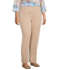 Allison Daley Plus Size City Stretch Straight Leg Pull-On Pants