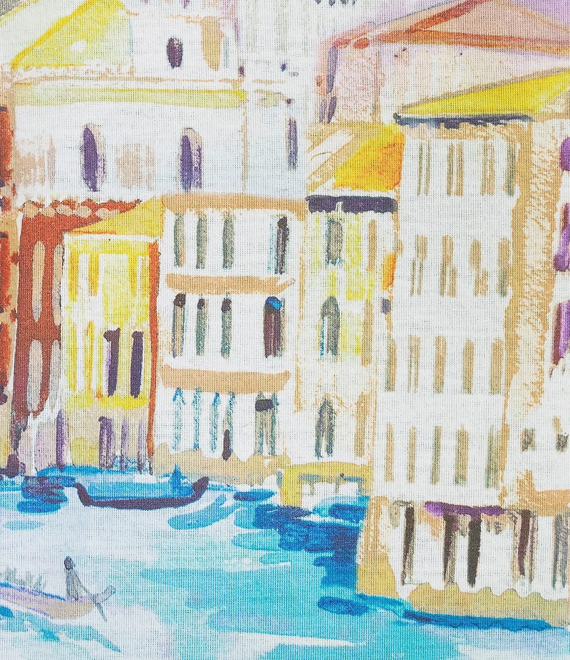 Allison Daley Plus Size Embellished Magic Canal Print 3/4 Sleeve Crew Neck Knit Top