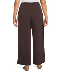 Allison Daley Plus Size Espresso Pull-On Straight Leg Pants