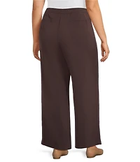 Allison Daley Plus Size Espresso Pull-On Straight Leg Pants