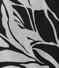 Allison Daley Plus Size Floral Print 3/4 Sleeve V-Neck Lace Trim Detail Blouse