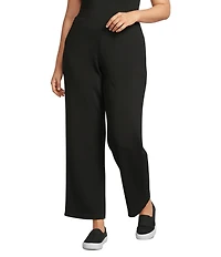 Allison Daley Plus Size Pull-On Waist Straight Leg Knit Pants