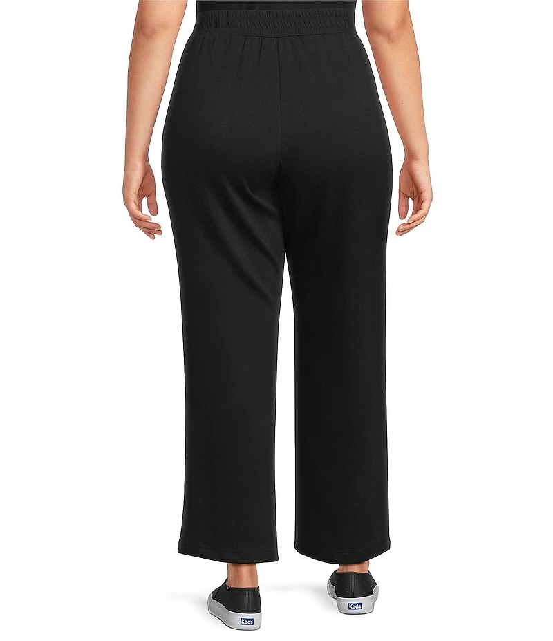 Allison Daley Plus Size Pull-On Waist Straight Leg Knit Pants