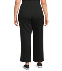 Allison Daley Plus Size Pull-On Waist Straight Leg Knit Pants