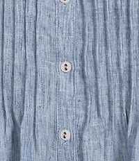 Allison Daley Plus Size Short Tie Sleeve Button Front Y-Neck Top