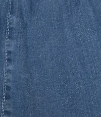 Allison Daley Plus Size Straight Leg Stretch Denim Elastic Waist Pull-On Pants