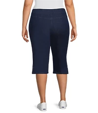 Allison Daley Plus Size Stretch Denim Pull-On Skimmer Pants