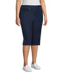 Allison Daley Plus Size Stretch Denim Pull-On Skimmer Pants