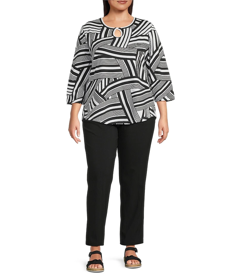 Allison Daley Plus Size Stretch Pull-On Straight Leg Pants